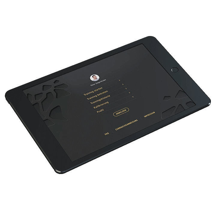 Tablet zur Steuerung des EMS -Trainings
